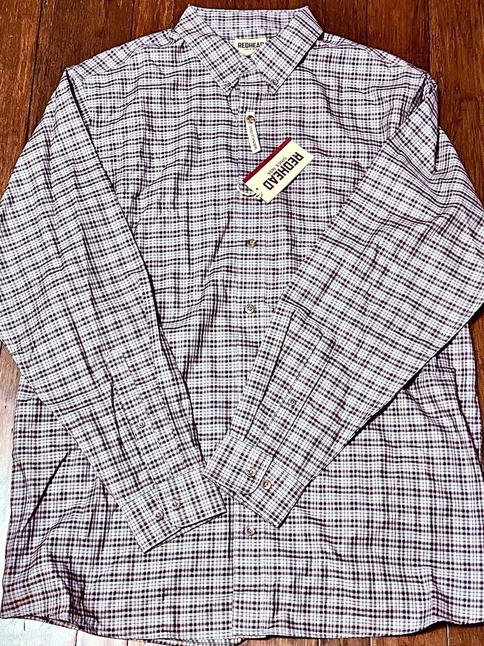 RedHead Wrinkle-Free Easy-Care Button-Down Long-Sleeve Shirt
